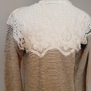 Anthropologie Language Knit & Lace Top